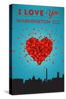 I Love You Washington, DC-Lantern Press-Stretched Canvas