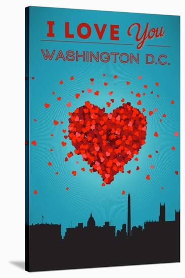 I Love You Washington, DC-Lantern Press-Stretched Canvas