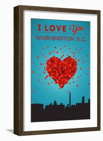 I Love You Washington, DC-Lantern Press-Framed Art Print