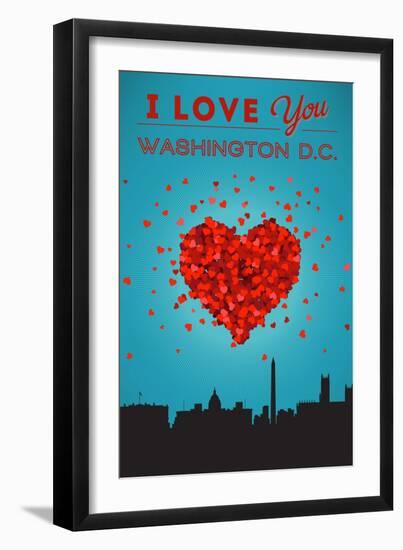 I Love You Washington, DC-Lantern Press-Framed Art Print