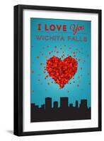 I Love You Wichita Falls, Texas-Lantern Press-Framed Art Print