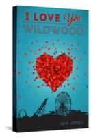 I Love You Wildwood, New Jersey-Lantern Press-Stretched Canvas