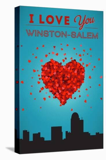 I Love You Winston-Salem, North Carolina-Lantern Press-Stretched Canvas