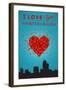 I Love You Winston-Salem, North Carolina-Lantern Press-Framed Art Print