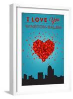 I Love You Winston-Salem, North Carolina-Lantern Press-Framed Art Print