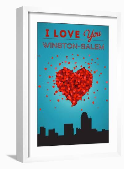 I Love You Winston-Salem, North Carolina-Lantern Press-Framed Art Print