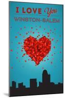 I Love You Winston-Salem, North Carolina-Lantern Press-Mounted Art Print