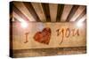 I Love You with Heart Painted as Graffiti-Semmick Photo-Stretched Canvas