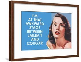 I'm at that Awkward Stage between Jailbait and Cougar Funny Art Poster Print-null-Framed Poster