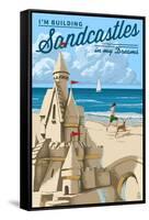 I'm Building Sandcastles in My Dreams-Lantern Press-Framed Stretched Canvas