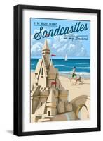 I'm Building Sandcastles in My Dreams-Lantern Press-Framed Art Print