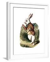 "I'm Late" Alice in Wonderland White Rabbit by John Tenniel-Piddix-Framed Art Print