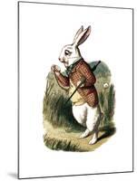 "I'm Late" Alice in Wonderland White Rabbit by John Tenniel-Piddix-Mounted Art Print