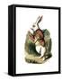 "I'm Late" Alice in Wonderland White Rabbit by John Tenniel-Piddix-Framed Stretched Canvas