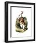 "I'm Late" Alice in Wonderland White Rabbit by John Tenniel-Piddix-Framed Art Print