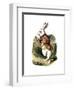 "I'm Late" Alice in Wonderland White Rabbit by John Tenniel-Piddix-Framed Art Print