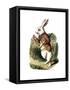 "I'm Late" Alice in Wonderland White Rabbit by John Tenniel-Piddix-Framed Stretched Canvas