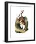 "I'm Late" Alice in Wonderland White Rabbit by John Tenniel-Piddix-Framed Art Print