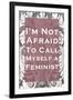 I'm Not Afraid to Call Myself a Feminist-null-Framed Art Print