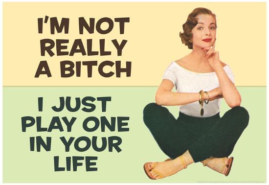 'I'm Not Really a Bitch I Just Play One in Your Life Funny Poster Print ...