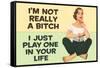 I'm Not Really a Bitch I Just Play One in Your Life Funny Poster Print-Ephemera-Framed Stretched Canvas