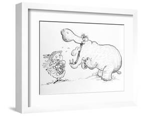 'I'm Not Scared of You, Mr Hippo'-Maylee Christie-Framed Giclee Print