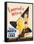 I Married a Witch, Veronica Lake and Fredric March on window card, 1942-null-Framed Stretched Canvas