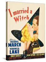 I Married a Witch, Veronica Lake and Fredric March on window card, 1942-null-Stretched Canvas
