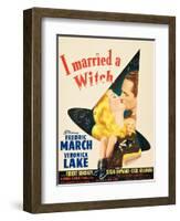 I Married a Witch, Veronica Lake and Fredric March on window card, 1942-null-Framed Art Print