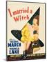 I Married a Witch, Veronica Lake and Fredric March on window card, 1942-null-Mounted Art Print