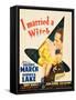 I Married a Witch, Veronica Lake and Fredric March on window card, 1942-null-Framed Stretched Canvas