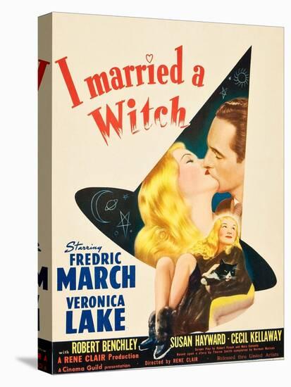 I Married a Witch, Veronica Lake and Fredric March on window card, 1942-null-Stretched Canvas