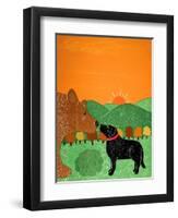 I Meet A Bear Black Autumn-Stephen Huneck-Framed Premium Giclee Print