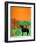 I Meet A Bear Black Autumn-Stephen Huneck-Framed Premium Giclee Print