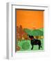 I Meet A Bear Black Autumn-Stephen Huneck-Framed Premium Giclee Print