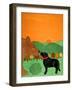 I Meet A Bear Black Autumn-Stephen Huneck-Framed Giclee Print