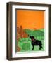 I Meet A Bear Black-Stephen Huneck-Framed Premium Giclee Print