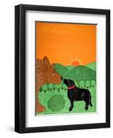 I Meet A Bear Black-Stephen Huneck-Framed Premium Giclee Print