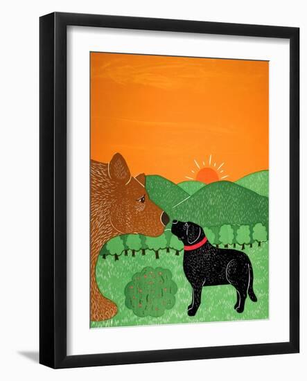 I Meet A Bear Black-Stephen Huneck-Framed Giclee Print