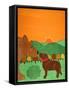 I Meet A Bear Choc Autumn-Stephen Huneck-Framed Stretched Canvas