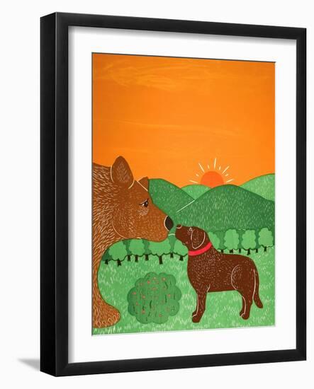 I Meet A Bear Choc-Stephen Huneck-Framed Giclee Print