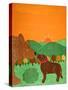 I Meet A Bear Chocolate Autumn-Stephen Huneck-Stretched Canvas