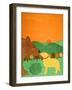 I Meet A Bear Yellow Autumn-Stephen Huneck-Framed Giclee Print