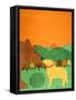 I Meet A Bear Yellow Autumn-Stephen Huneck-Framed Stretched Canvas