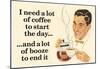 I Need Coffee To Start Day And Booze To End It Funny Poster-null-Mounted Poster