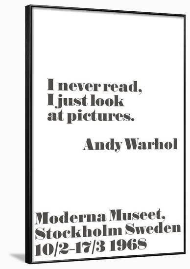 I never read, I just look at pictures.-John Melin-Framed Art Print