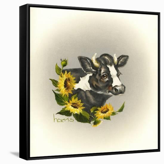 I Only Have Eyes for Moo-Peggy Harris-Framed Stretched Canvas