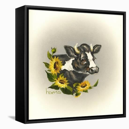 I Only Have Eyes for Moo-Peggy Harris-Framed Stretched Canvas