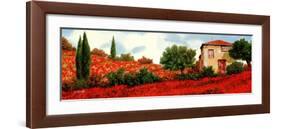 I Papaveri Sulle Colline-Guido Borelli-Framed Art Print