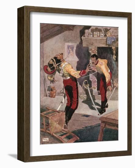 "I Presented My Point at His Body, and He Ran on to It"-René Bull-Framed Giclee Print